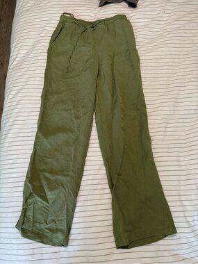 Olive Green Drawstring Pants